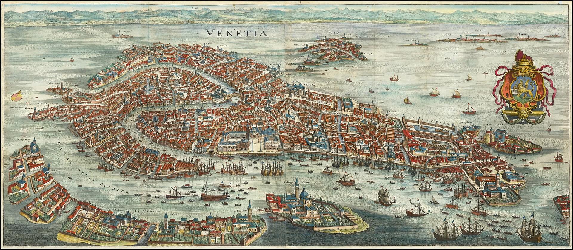 Η Βενετία το 1636 σε απόδοση του Ματταίους Μέριαν [Matthäus Merian].