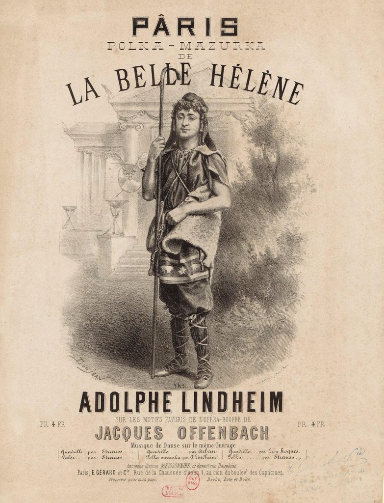 19th century music score with popular extracts from La Belle Hélène by Jacques Offenbach