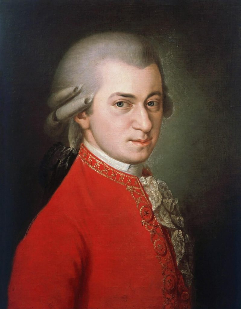 Βόλφγκανγκ Αμαντέους Μότσαρτ [Wolfgang Amadeus Mozart] (1756-1791) σε ζωγραφικό πορτετο της Maria Barbara Krafft (1819), Σύλλογος Φίλων της Μουσικής της Βιέννης.